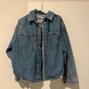 Zara Blue Denim Overshirt Jacket